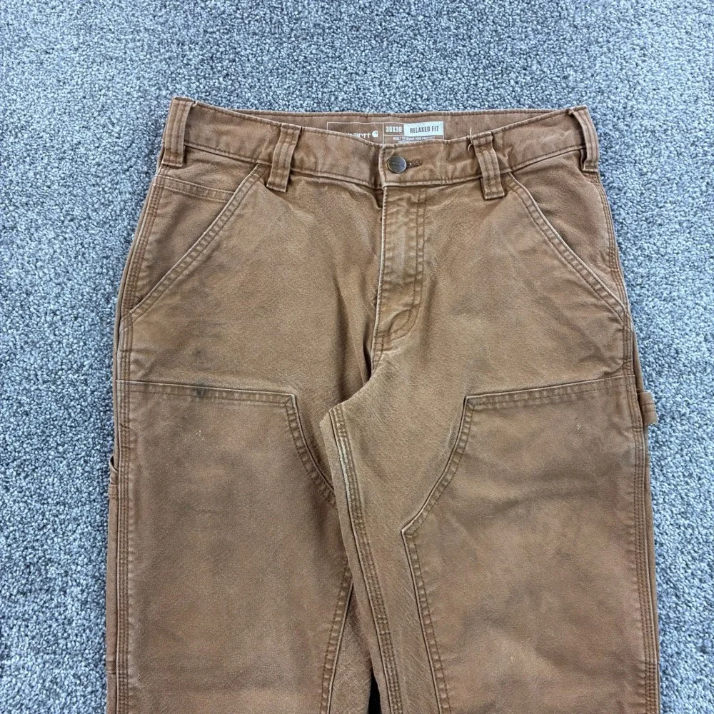 Carhartt Rugged Flex Double Front Pants Mens 30x30 Brown Duck Canvas BN3334-M